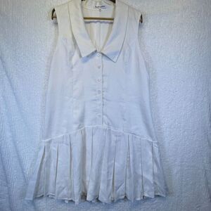Reformation White Linen Collared Sleeveless Mini Dress Size 10